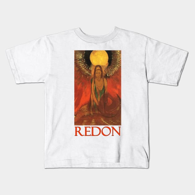 The Flame (Goddess of Fire) (1896) by Odilon Redon Kids T-Shirt by Naves